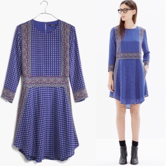 Madewell Dresses & Skirts - Madewell Silk Tee Dress in Ascot Grid